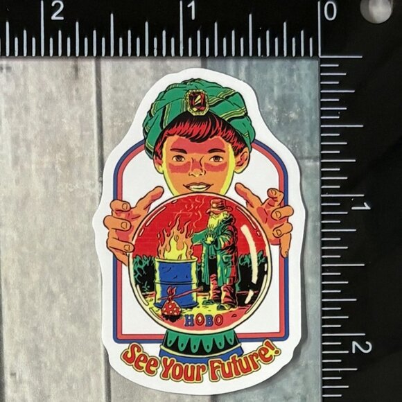 🌀10/$10🌀 60s 70s Retro Horror Dark Humor Reusable Waterproof Vinyl Sticker - Picture 1 of 1